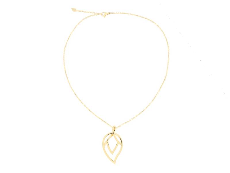 18KT YELLOW GOLD NECKLACE WITH LEAF MOTIF PENDANT MAGIC REFLECTIONS PIAGET G33U0023